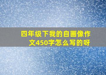 四年级下我的自画像作文450字怎么写的呀