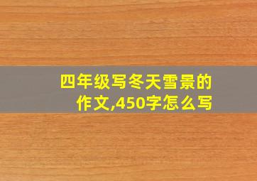 四年级写冬天雪景的作文,450字怎么写