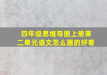 四年级思维导图上册第二单元语文怎么画的好看