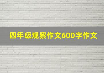 四年级观察作文600字作文