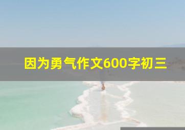 因为勇气作文600字初三