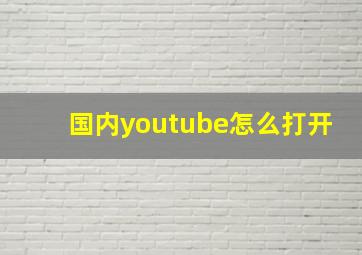 国内youtube怎么打开