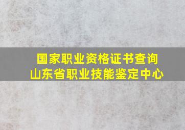 国家职业资格证书查询山东省职业技能鉴定中心