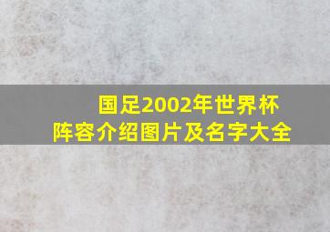 国足2002年世界杯阵容介绍图片及名字大全