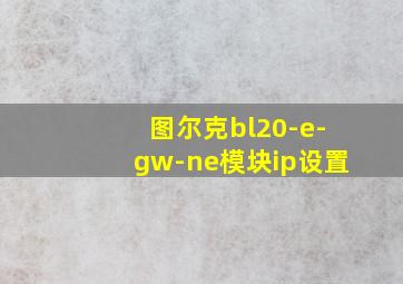 图尔克bl20-e-gw-ne模块ip设置