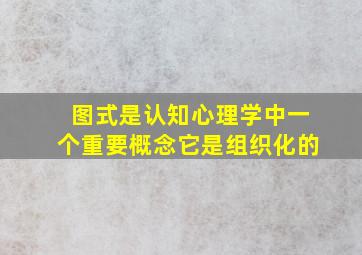 图式是认知心理学中一个重要概念它是组织化的