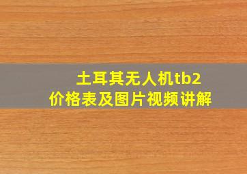 土耳其无人机tb2价格表及图片视频讲解