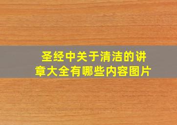 圣经中关于清洁的讲章大全有哪些内容图片