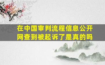 在中国审判流程信息公开网查到被起诉了是真的吗