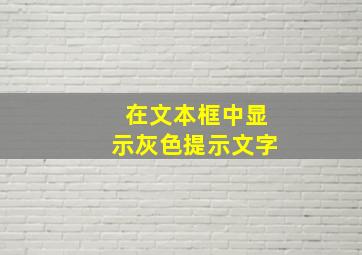 在文本框中显示灰色提示文字