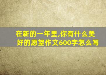 在新的一年里,你有什么美好的愿望作文600字怎么写