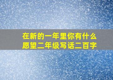 在新的一年里你有什么愿望二年级写话二百字