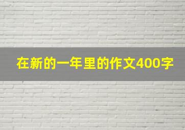 在新的一年里的作文400字