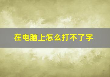 在电脑上怎么打不了字