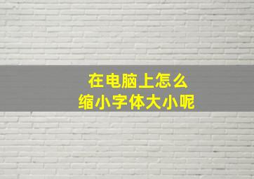 在电脑上怎么缩小字体大小呢