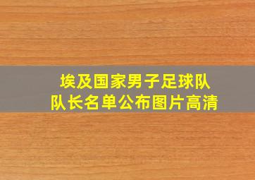 埃及国家男子足球队队长名单公布图片高清