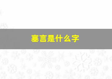 塞言是什么字