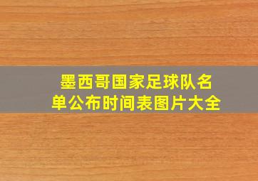 墨西哥国家足球队名单公布时间表图片大全