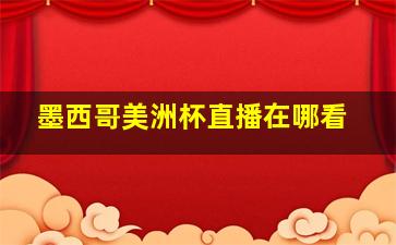 墨西哥美洲杯直播在哪看