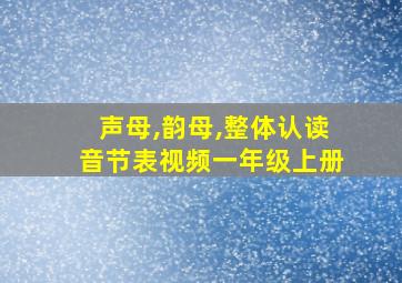 声母,韵母,整体认读音节表视频一年级上册