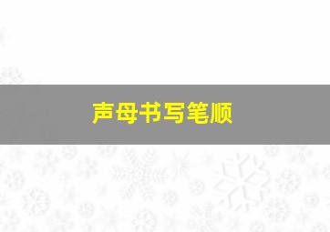 声母书写笔顺