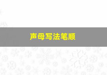 声母写法笔顺