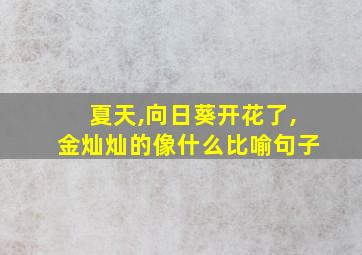 夏天,向日葵开花了,金灿灿的像什么比喻句子