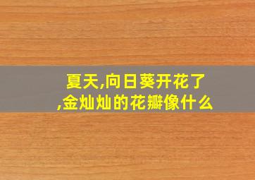 夏天,向日葵开花了,金灿灿的花瓣像什么