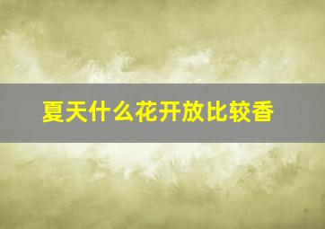 夏天什么花开放比较香