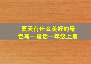 夏天有什么美好的景色写一段话一年级上册