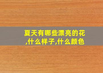 夏天有哪些漂亮的花,什么样子,什么颜色