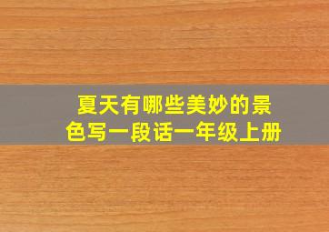 夏天有哪些美妙的景色写一段话一年级上册