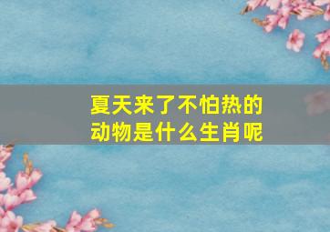 夏天来了不怕热的动物是什么生肖呢