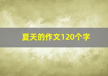 夏天的作文120个字