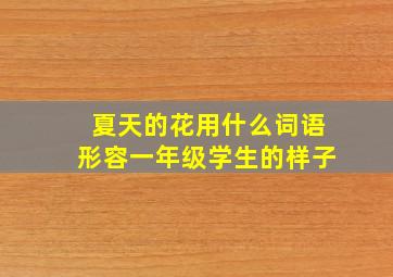 夏天的花用什么词语形容一年级学生的样子