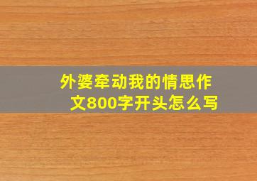 外婆牵动我的情思作文800字开头怎么写