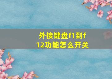 外接键盘f1到f12功能怎么开关