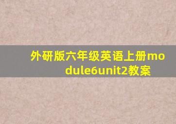 外研版六年级英语上册module6unit2教案