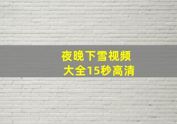 夜晚下雪视频大全15秒高清