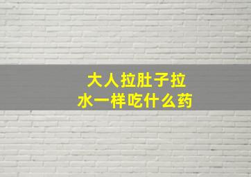 大人拉肚子拉水一样吃什么药