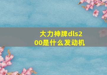 大力神牌dls200是什么发动机