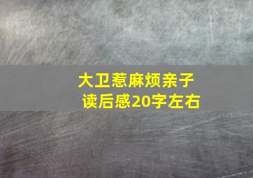 大卫惹麻烦亲子读后感20字左右