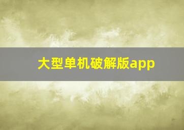 大型单机破解版app