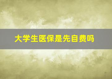 大学生医保是先自费吗