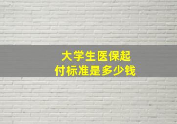 大学生医保起付标准是多少钱