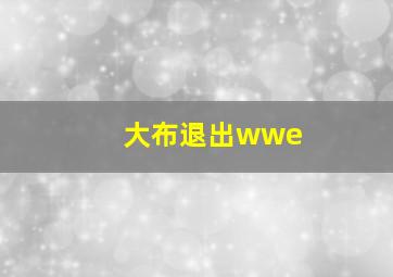 大布退出wwe