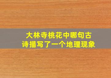 大林寺桃花中哪句古诗描写了一个地理现象