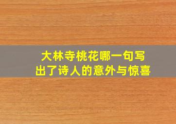 大林寺桃花哪一句写出了诗人的意外与惊喜