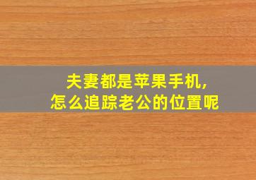 夫妻都是苹果手机,怎么追踪老公的位置呢