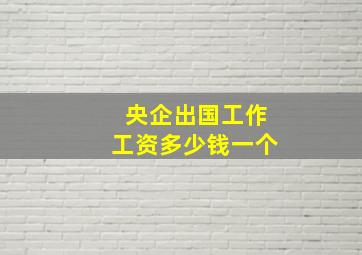 央企出国工作工资多少钱一个